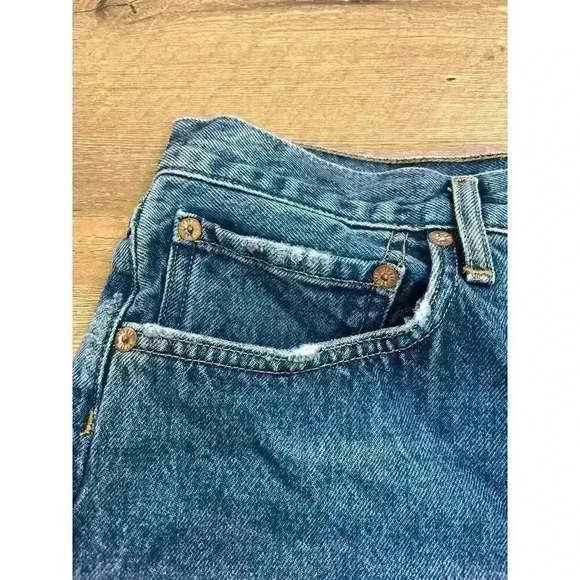 Agolde Parker Organic Cotton Denim Jean Shorts Button Fly Cut Off Women's 30 - Picture 10 of 11